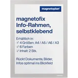 Magnetoplan Magnetrahmen selbstklebend Magnetofix silber A5, 2 St.