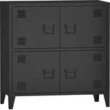 [en.casa] Büroschrank Hamina 80x40x82 cm Schwarz