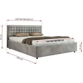 MKS Meble PAVO Classic 180 x 200 cm Hellgrau