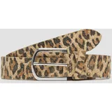 s.Oliver Ledergürtel mit Leo-Print beige 95