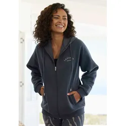 Kapuzensweatjacke, mit seitlichen Taschen und Innen angeraut, Loungewear, Gr. 32/34, anthrazit, , 39792334-32
