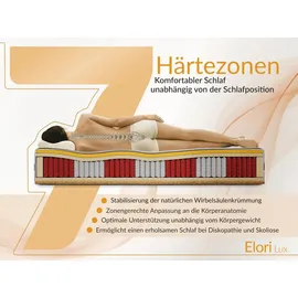 mks möbel Polsterbett GOLD 5 CLASSIC 140/200 - Braun Velvet - Multipocket-Matratze
