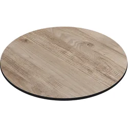 Bistro HPL Tischplatte | Rustikal Eiche | Ø 60 cm | Gastro HPL Tischplatte