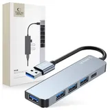 TECH-PROTECT USB-Hub Tech-Protect V0-HUB Adapter 5in1 grau