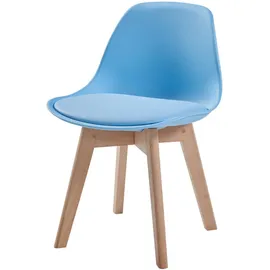 [en.casa] Kinderstuhl - Kindertisch, Elvdal 2er Set gepolstert Himmelblau