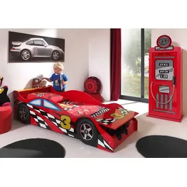 Vipack Kinderkleiderschrank in Tankstellen-Optik 54 x 141 x 40 cm MDF lackiert rot