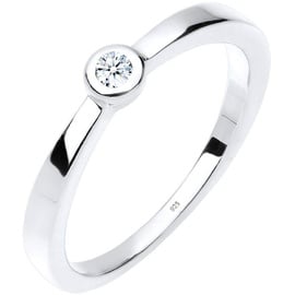 Elli Ring Klassischer Solitär Diamant (0.03 ct.) 925 Silber