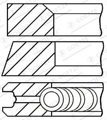 GOETZE ENGINE Kolbenringsatz 0810950000 für VW VAG