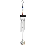 Sonic Energy Mini Chakra Chime – 30 cm, Silber – Kleines Windspiel mit Chakrasteinen – Für Entspannung, Dekoration, als Geschenk (CC12MINI)