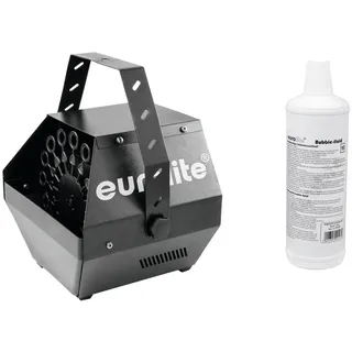 Eurolite Set B-100 Seifenblasenmaschine schwarz DMX + Seifenblasenfluid 1l | DMX-Seifenblasenmaschine, für hängende und stehende Montage inklusive 1l Seifenblasenfluid