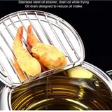 Japanische Tempura-Fritteuse mit Thermometer, Edelstahl-Tempura-Fritteuse mit Ölfilter, Mini-Edelstahl-Fritteuse, Universal-Induktionsherd, kleine
