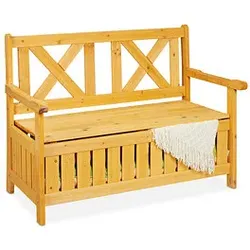 relaxdays Gartenbank 10038653_0 hellbraun Holz 115,0 cm