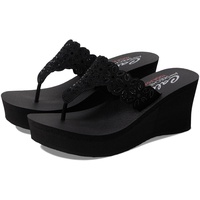 Skechers Damen Padma Flip-Flop, Schwarz/Schwarz, 39 EU - 39 EU