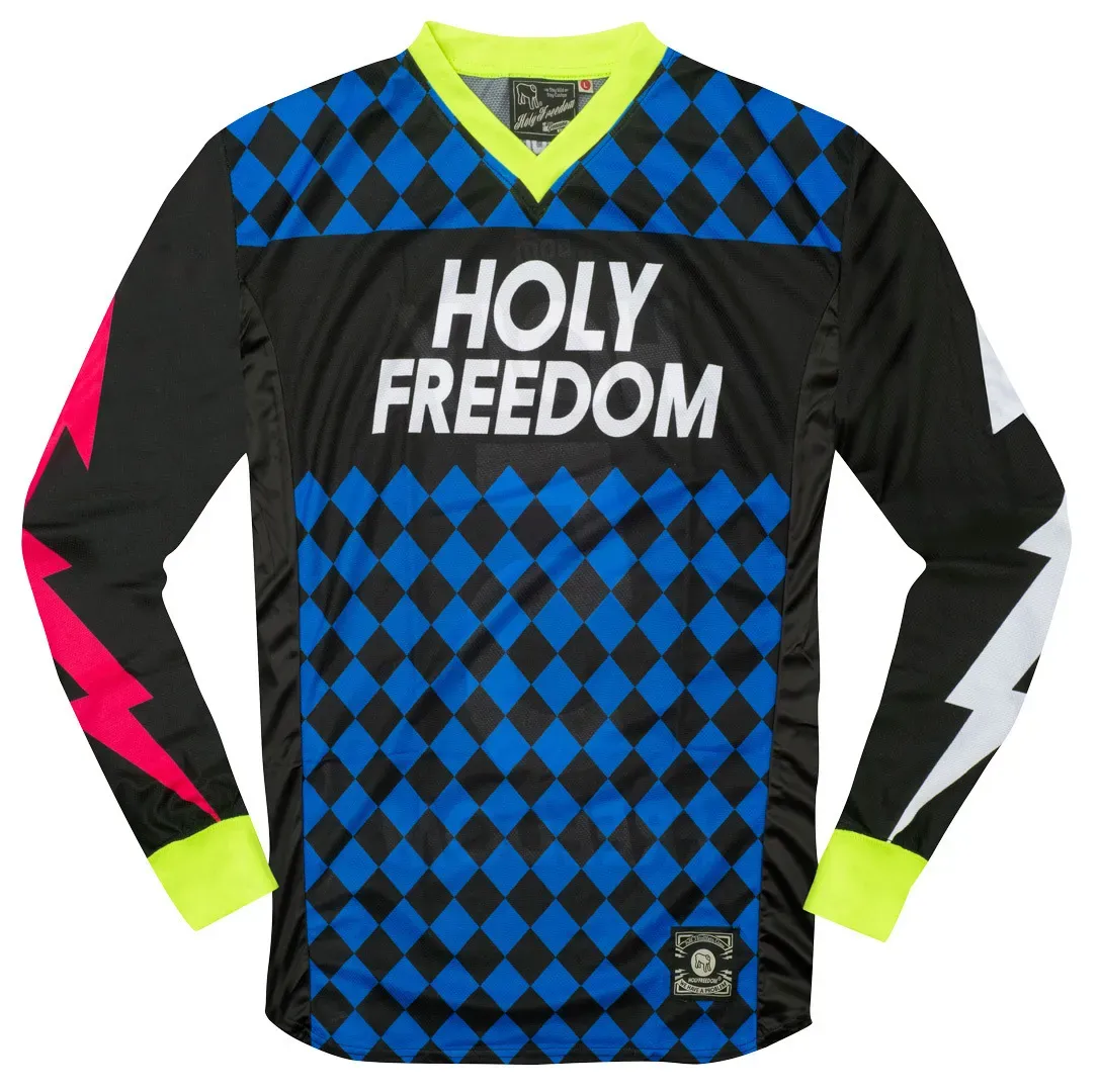 HolyFreedom Cinque Motorcross Jersey, zwart-blauw, 2XL Voorman