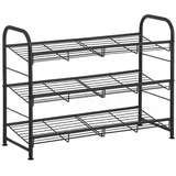 Hansiro Schuhregal, Schwarz, Metall, 27.5x68.5 cm, Garderobe, Schuhaufbewahrung, Schuhregale