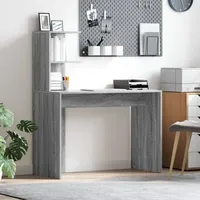 VidaXL Grauer Schreibtisch Graues Sonoma Spanplatte