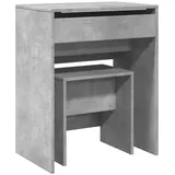 vidaXL Schminktisch mit Hocker Betongrau 60x40x113,5 cm