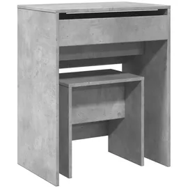 vidaXL Schminktisch mit Hocker Betongrau 60x40x113,5 cm