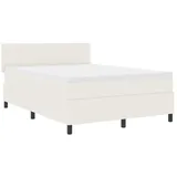 vidaXL Boxspringbett 140 x 190 cm Weiß