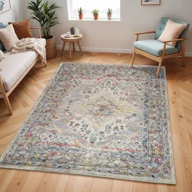 livabliss Teppich LIVABLISS "CASABLANCA", grau (taupe), B:160cm H:12,7mm L:213cm, Kunstfaser, Teppiche, Teppich, Vintage Orient Teppich im Boho Stil