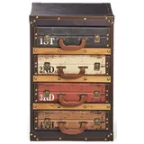 Kobolo Kofferregal Regal RETRO bunt 4 Fächer 40x30x63 cm