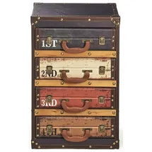 Kobolo Kofferregal Regal RETRO bunt 4 Fächer 40x30x63 cm