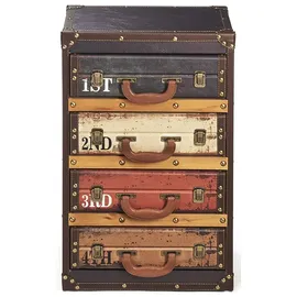 Kobolo Kofferregal Regal RETRO bunt 4 Fächer 40x30x63 cm