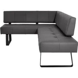 K+W Komfort & Wohnen Eckbank K+W KOMFORT & WOHNEN "Spider II", grau (mocca 78, schwarz), B:165cm H:88cm T:227cm, Sitzbänke, Eckbank, Sitzsteppung, bequem durch Sandwichbauweise, 2 Stellmaße