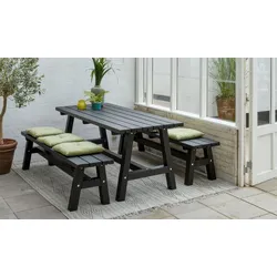 Country Gartenmöbelset - Terrassenmöbelset aus Kiefer/Fichte - rustikale Outdoor Sitzgarnitur - Garten Seitzgarnitur ideal für Garten oder Terrasse