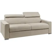 vente-unique Vente-unique-Schlafsofa 4-Sitzer - Liegfläche mit Lattenrost: 160 cm - Matratze: 22 cm mit Memory Schaum - Stoff - Beige - Vizir