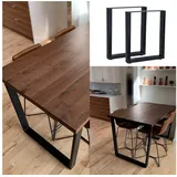 Melko 2x Tischgestell 60x72 cm Tischkufen Schwarz Stahlbeine Tischuntergestell