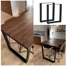 Melko 2x Tischgestell 60x72 cm Tischkufen Schwarz Stahlbeine Tischuntergestell