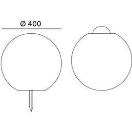 Kobi Kugelleuchte Kunststoff Ø 40 cm Solarzelle 3000K IP54 weiß