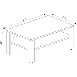 Vicco Couchtisch 25949 weiß 100 x 42 x 60 cm