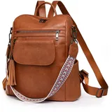 SUCIKORIO Leder Rucksack Damen Klein, 2 in 1 Rucksack Handtasche Elegant Wasserdicht Cityrucksack Damen Mini Rucksäcke Modern Reiserucksack Rucksackhandtaschen für Reisen, Arbeit, Schule