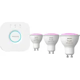 Philips Hue White & Col. Amb. GU10 Dreierpack inkl. Bridge Starter Set 2000 - 6500