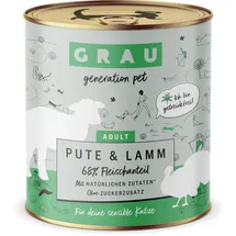 Grau Katze 800 Gramm Katzennassfutter 6 x 800 Gramm Pute & Lamm