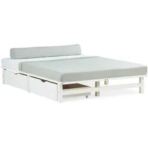 Homestyle4u Holzbett 140 x 200 cm Weiß