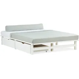 Homestyle4u Holzbett 140 x 200 cm Weiß