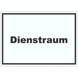 Dienstraum Aufkleber mit Text Büro waagerecht A8 (52x74mm)