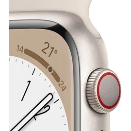 Apple Watch Series 8 GPS + Cellular 45 mm Aluminiumgehäuse polarstern, Sportarmband polarstern