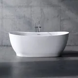 neoro n50 Freistehende Badewanne L: 165 B: 78 H: 61 cm, mit pflegeleichter Oberfläche, BN0006WM,