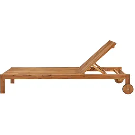 Beliani Gartenliege Heller Holzfarbton 196x65x91