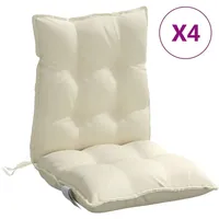 VidaXL Niedriglehner-Auflagen 4 Stk. Creme Oxford-Gewebe