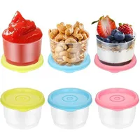 6er-Pack stapelbare Snackdosen 160ml, lekvrije Küchenbehälter, mikrowellengeeignet - Bunt