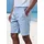John Devin Shorts JOHN DEVIN "- Sommer Bermuda mit Blätter-Print", Herren, Gr. M, N-Gr, blau (blau bedruckt), Web, Obermaterial: 97% Baumwolle, 3% Elasthan, bedruckt, regular fit kurz, Hosen Shorts, kurze Schlupfhose aus elastischer, gewebter Baumwollqualität