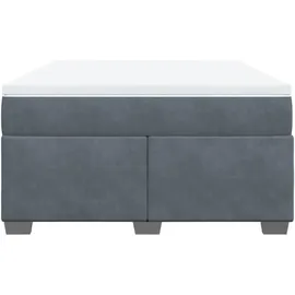 vidaXL Boxspringbett mit Matratze Dunkelgrau 140x200 cm Samt