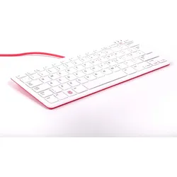 offizielle Raspberry Pi Tastatur, UK-Layout, inkl. 3 Port USB Hub, rot/weiß