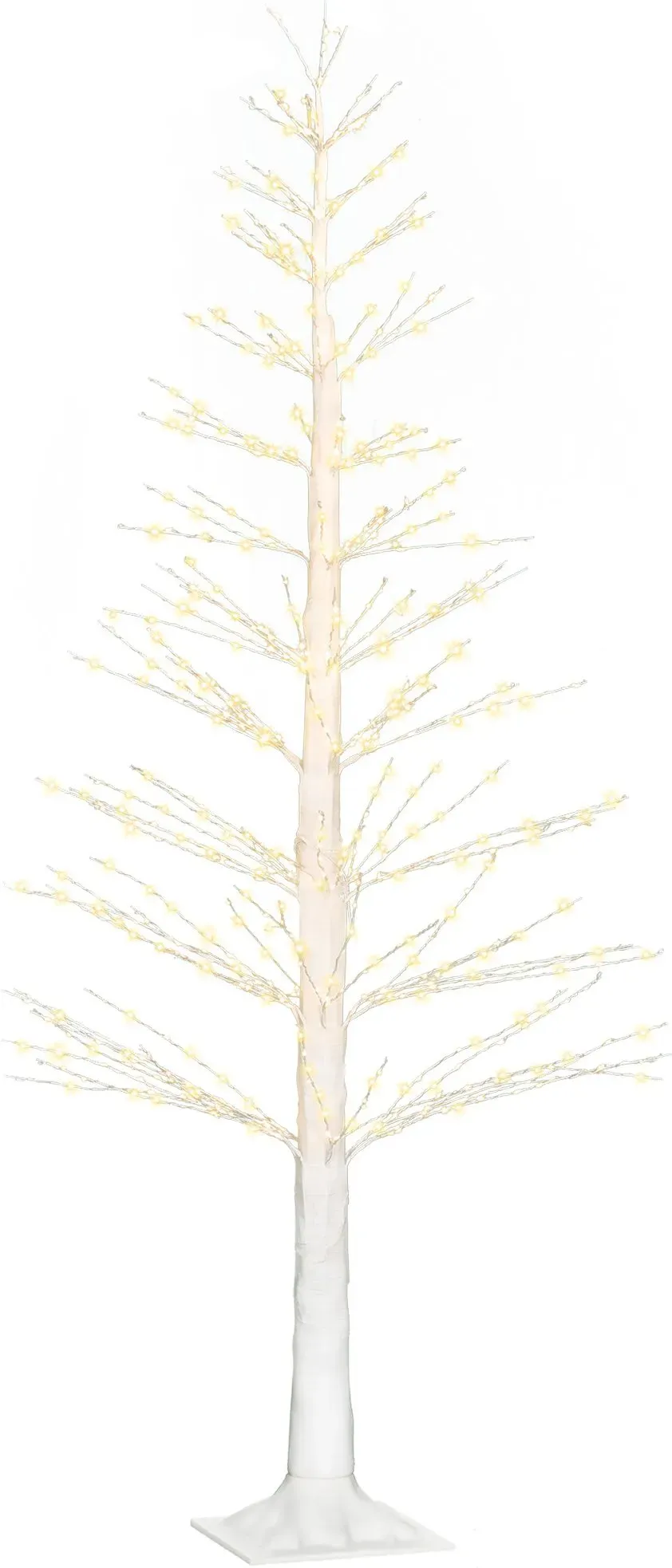 HOMCOM 150 cm Lichterbaum Kunstbaum mit 600 LED, LED Weihnachtsbaum, Weihnachtsdeko für Weihnachten, Geburtstag, Hochzeit, Indoor und Outdoor Weiß   Aosom