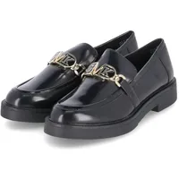 Marco Tozzi Guido Maria Kretschmer Damen Loafer ohne Absatz aus Kunstleder Elegant, Schwarz (Black Brush), 39